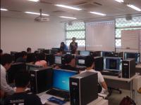 Students presenting their game developments